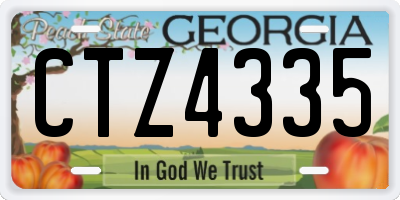GA license plate CTZ4335