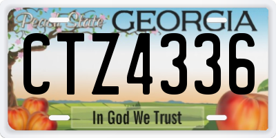 GA license plate CTZ4336