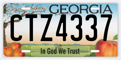 GA license plate CTZ4337