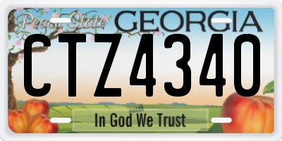 GA license plate CTZ4340