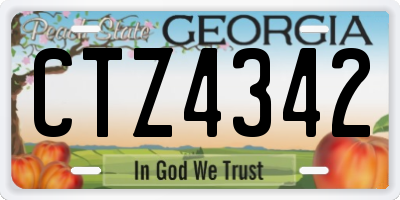 GA license plate CTZ4342