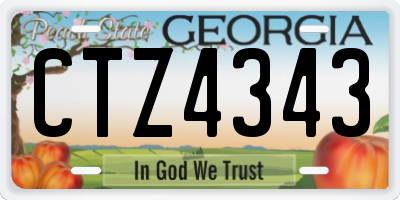 GA license plate CTZ4343