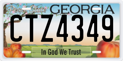 GA license plate CTZ4349