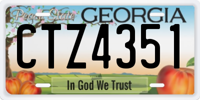 GA license plate CTZ4351