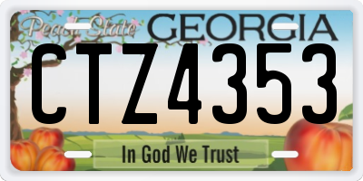 GA license plate CTZ4353