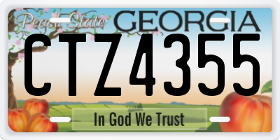 GA license plate CTZ4355