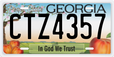 GA license plate CTZ4357