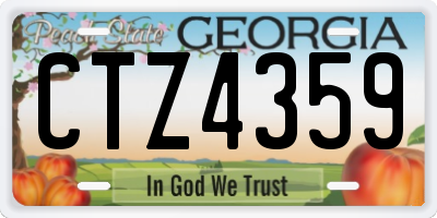 GA license plate CTZ4359