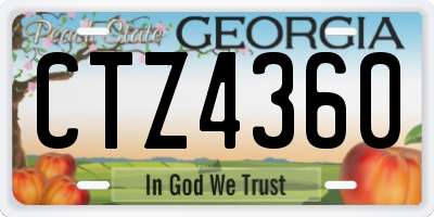 GA license plate CTZ4360