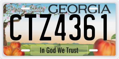 GA license plate CTZ4361