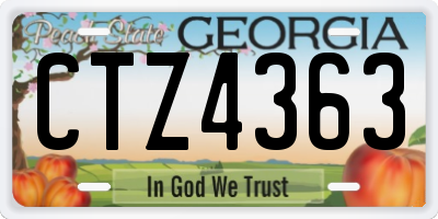 GA license plate CTZ4363
