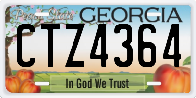 GA license plate CTZ4364