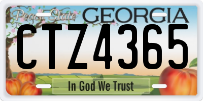GA license plate CTZ4365