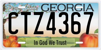 GA license plate CTZ4367