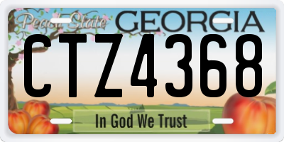 GA license plate CTZ4368