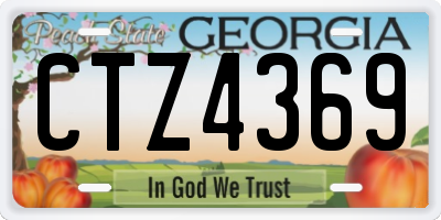 GA license plate CTZ4369