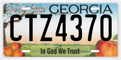 GA license plate CTZ4370