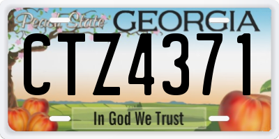 GA license plate CTZ4371