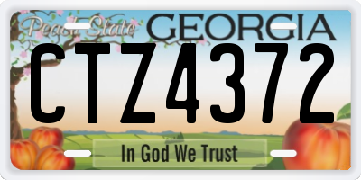 GA license plate CTZ4372