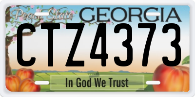 GA license plate CTZ4373