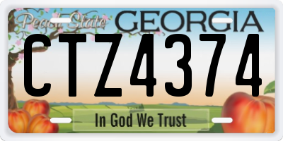 GA license plate CTZ4374