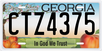 GA license plate CTZ4375