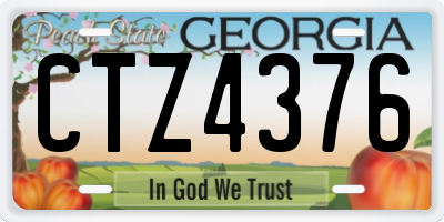 GA license plate CTZ4376