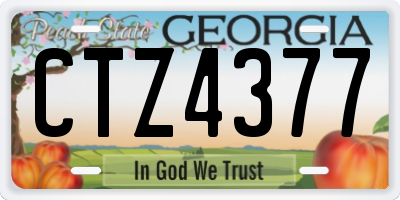 GA license plate CTZ4377