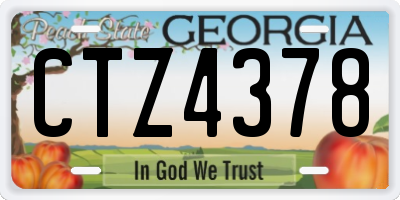 GA license plate CTZ4378