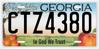 GA license plate CTZ4380