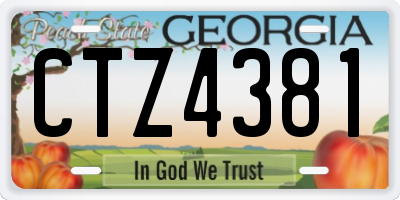 GA license plate CTZ4381