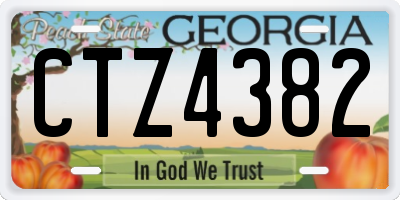 GA license plate CTZ4382
