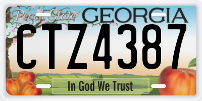 GA license plate CTZ4387