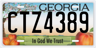 GA license plate CTZ4389