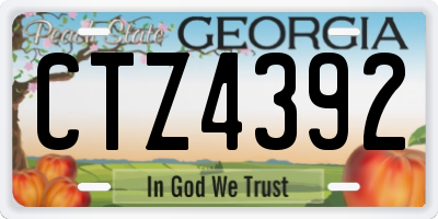 GA license plate CTZ4392