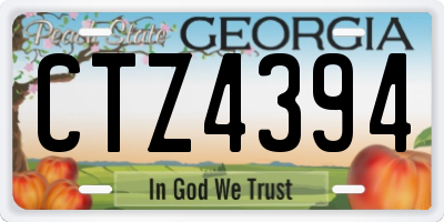 GA license plate CTZ4394