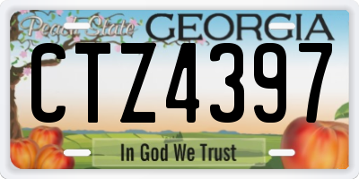 GA license plate CTZ4397