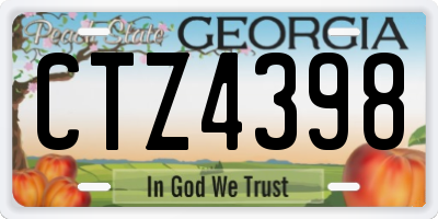 GA license plate CTZ4398