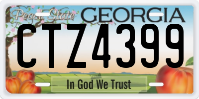 GA license plate CTZ4399