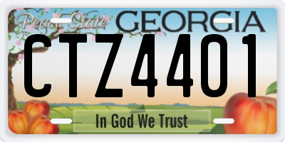 GA license plate CTZ4401
