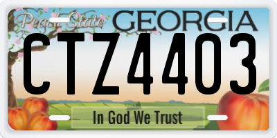 GA license plate CTZ4403