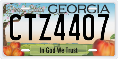 GA license plate CTZ4407