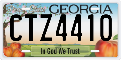 GA license plate CTZ4410