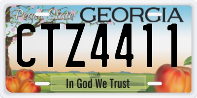 GA license plate CTZ4411