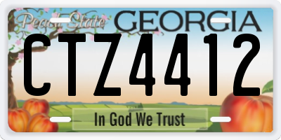 GA license plate CTZ4412