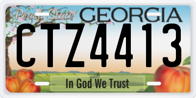 GA license plate CTZ4413