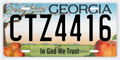 GA license plate CTZ4416