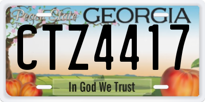 GA license plate CTZ4417