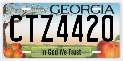 GA license plate CTZ4420