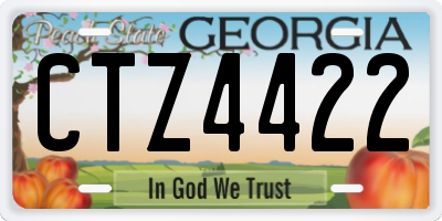 GA license plate CTZ4422